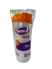 Vaso 7 Oz Blanco Paquete 50 Unidades Wau