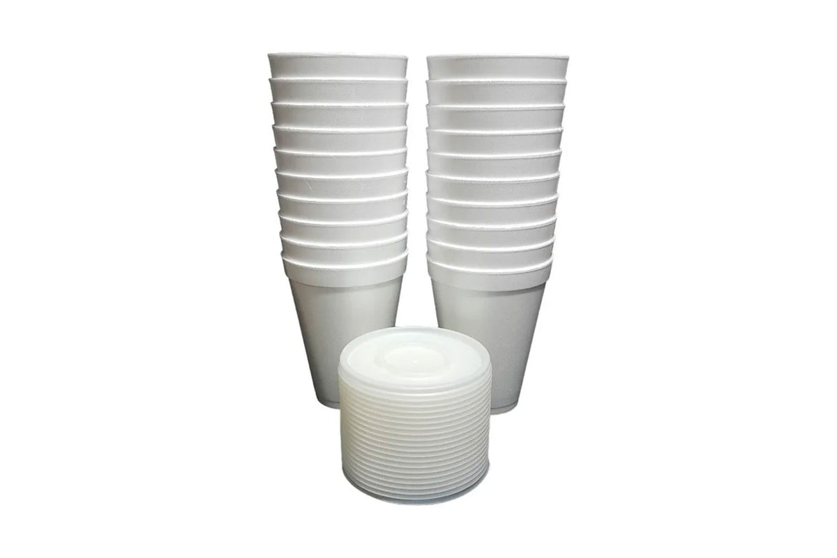 Vaso 12 Oz Icopor Con Tapa Paquete 20 unidades Darnel