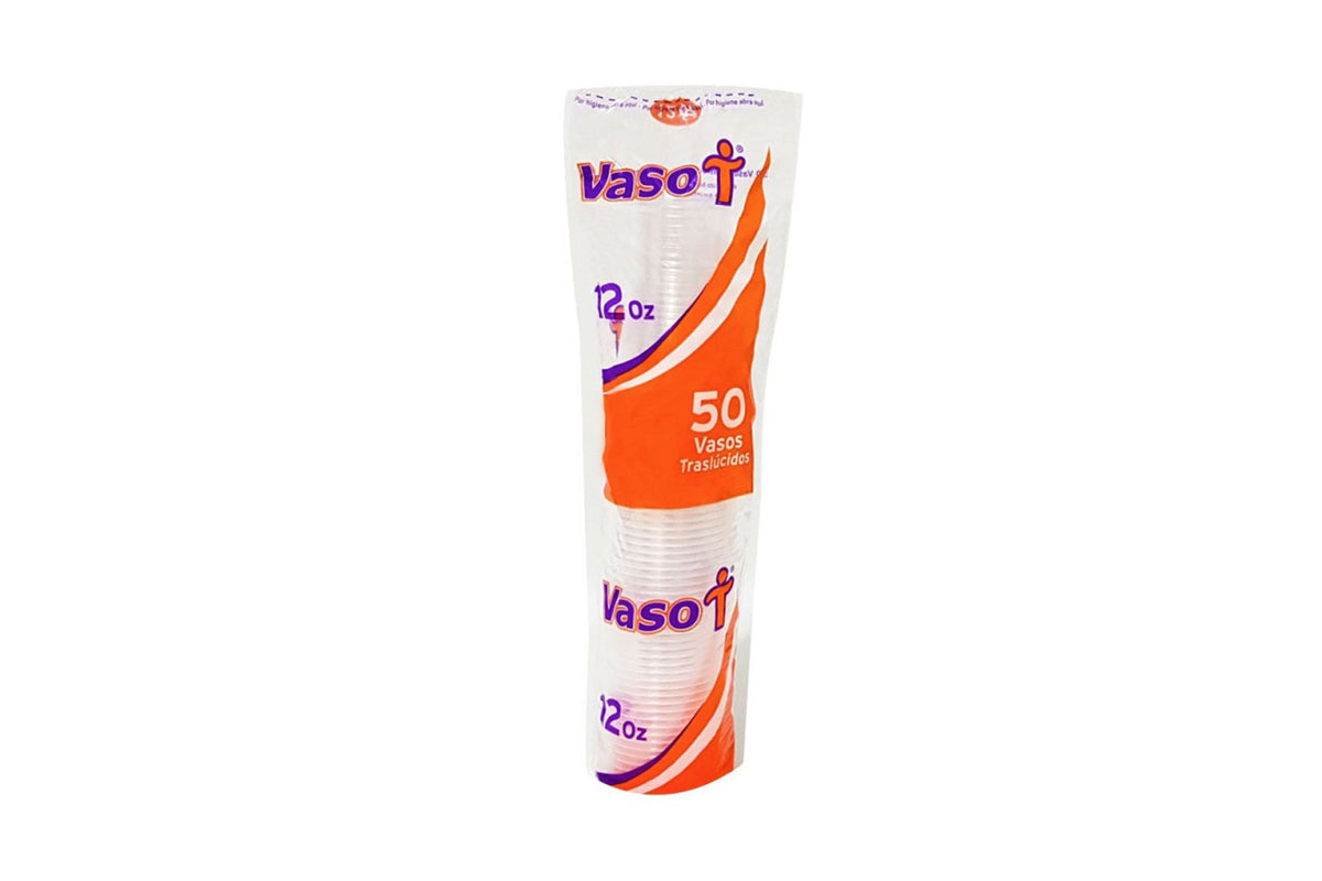 Vaso 12 Oz Transparente Paquete 50 unidades Wau