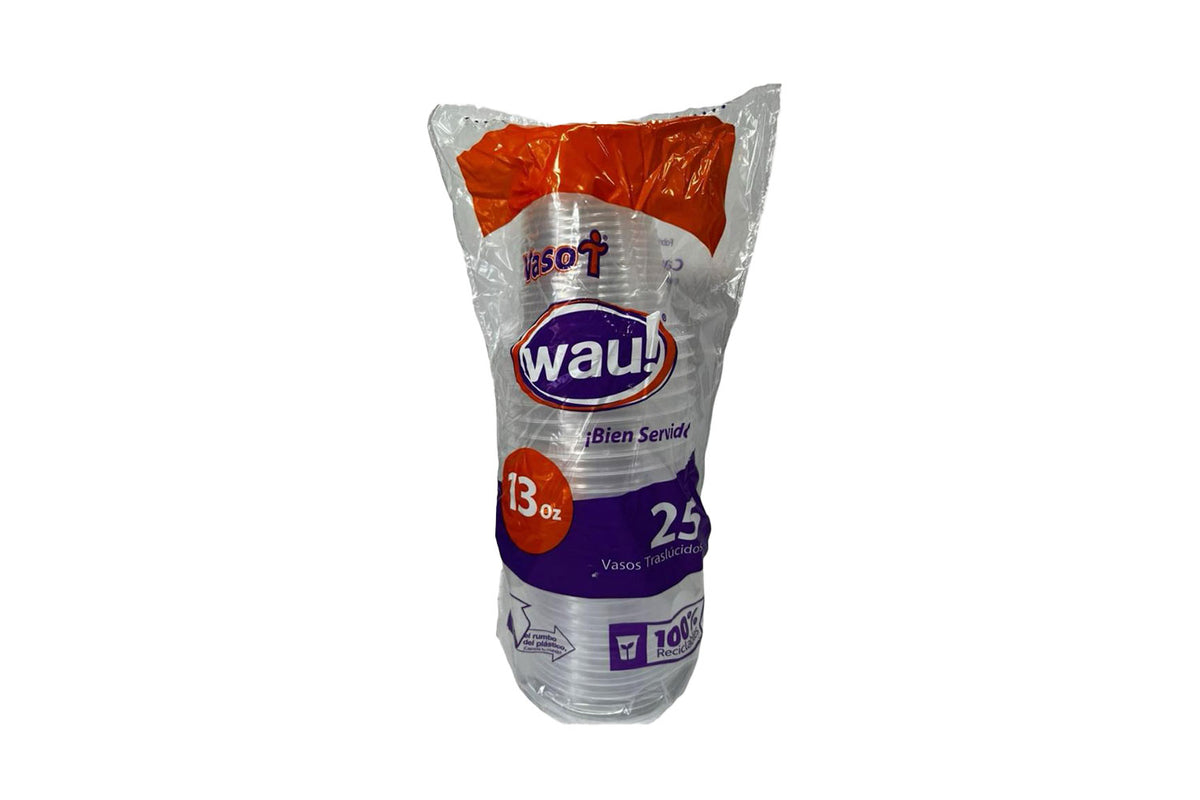 Vaso 13 Oz Transparente Paquete 25 unidades Wau