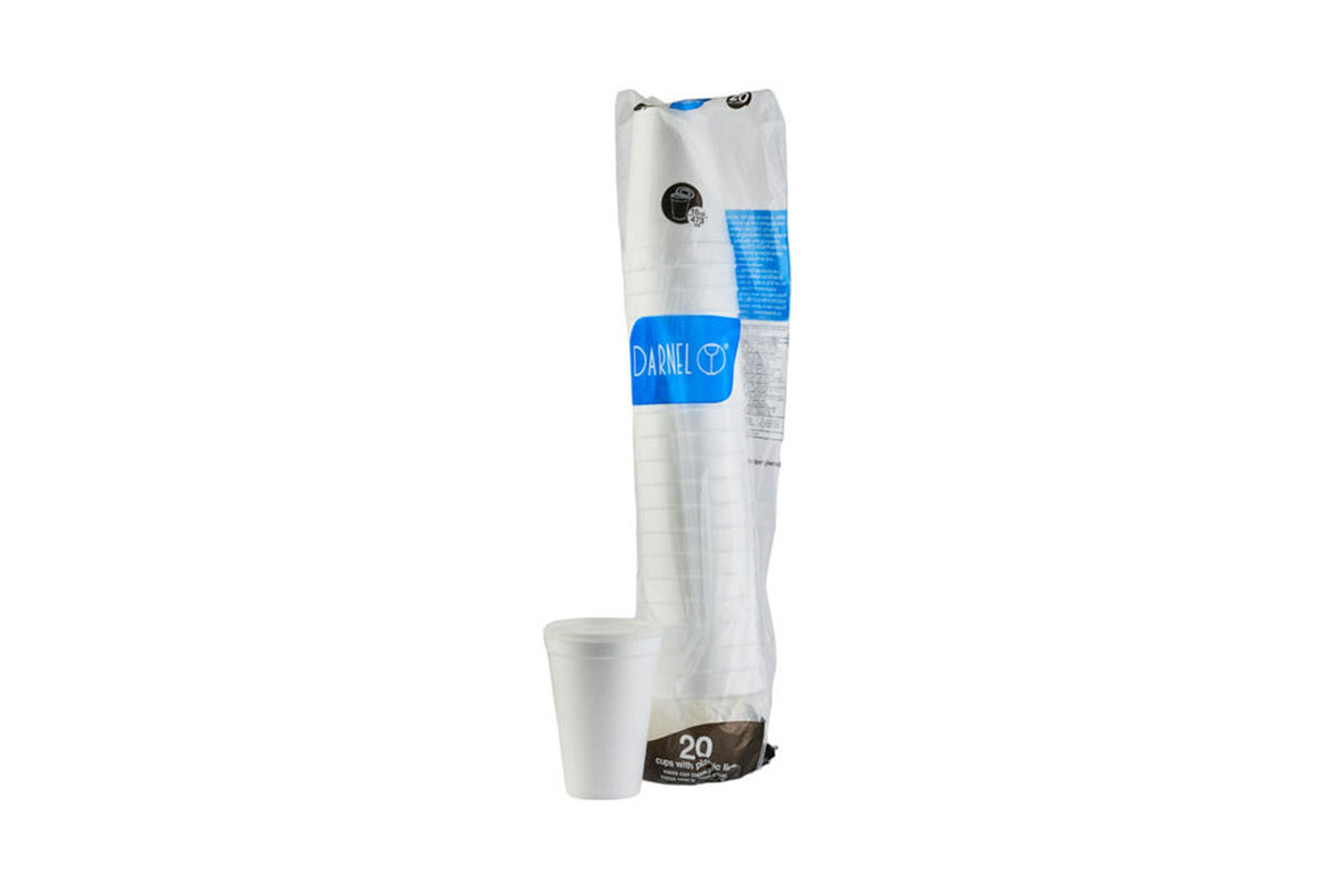 Vaso 16Oz Icopor Con Tapa Paquete 20 unidades Darnel