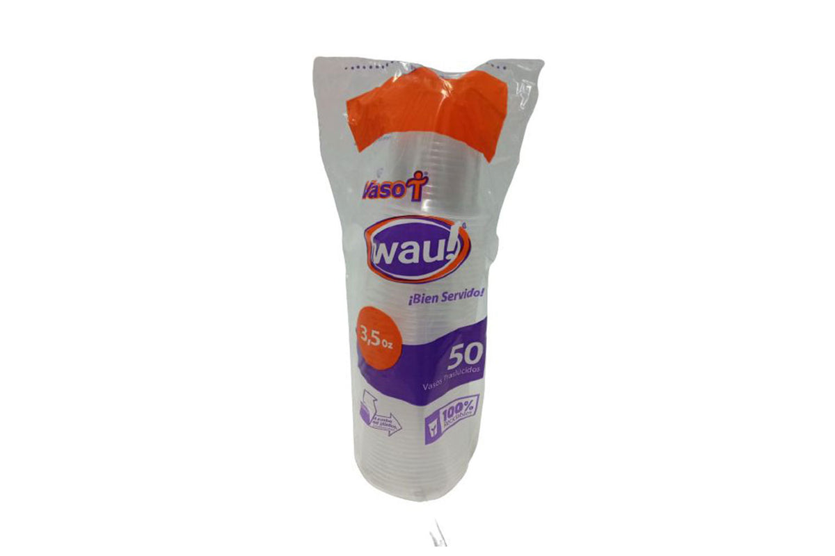 Vaso 3.5Oz Transparente Paquete 50 Unidades Wau