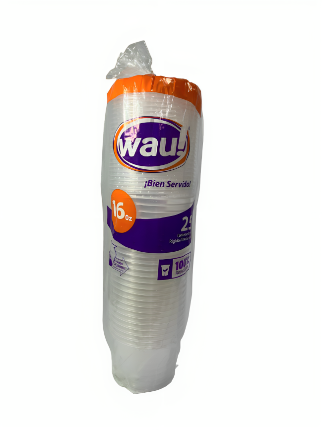Vaso 16Oz Transparente Paquete 25 Unidades Gutvan