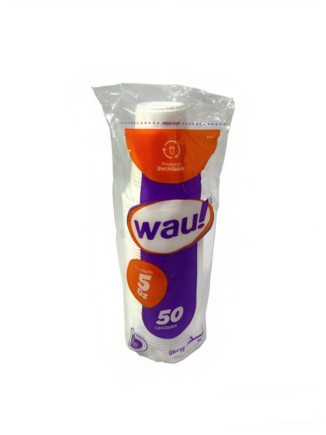 Vaso 5 Oz Transparente Paquete 50 Unidades Wau